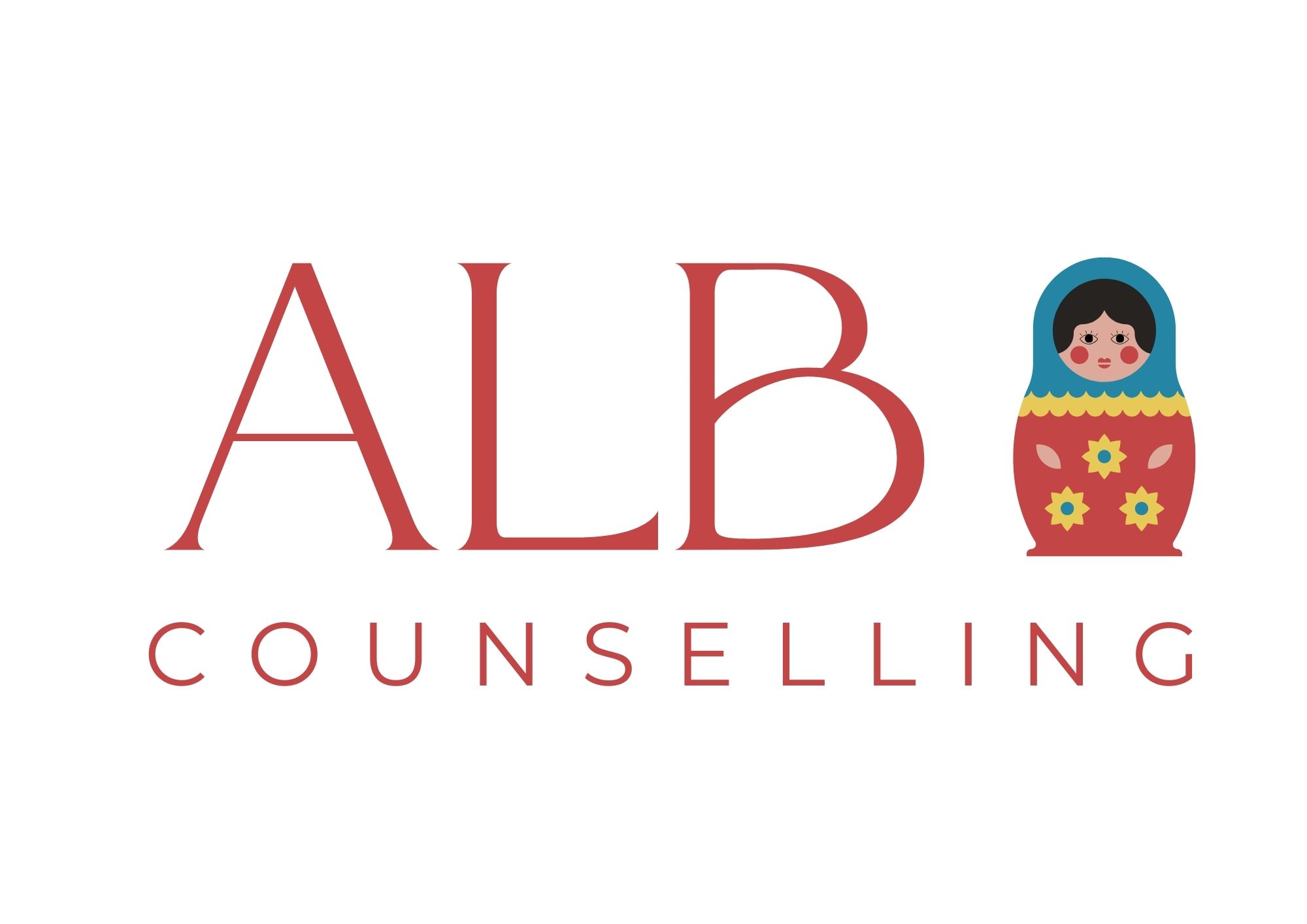 ALB counselling in faversham kent logo of a Russian doll 